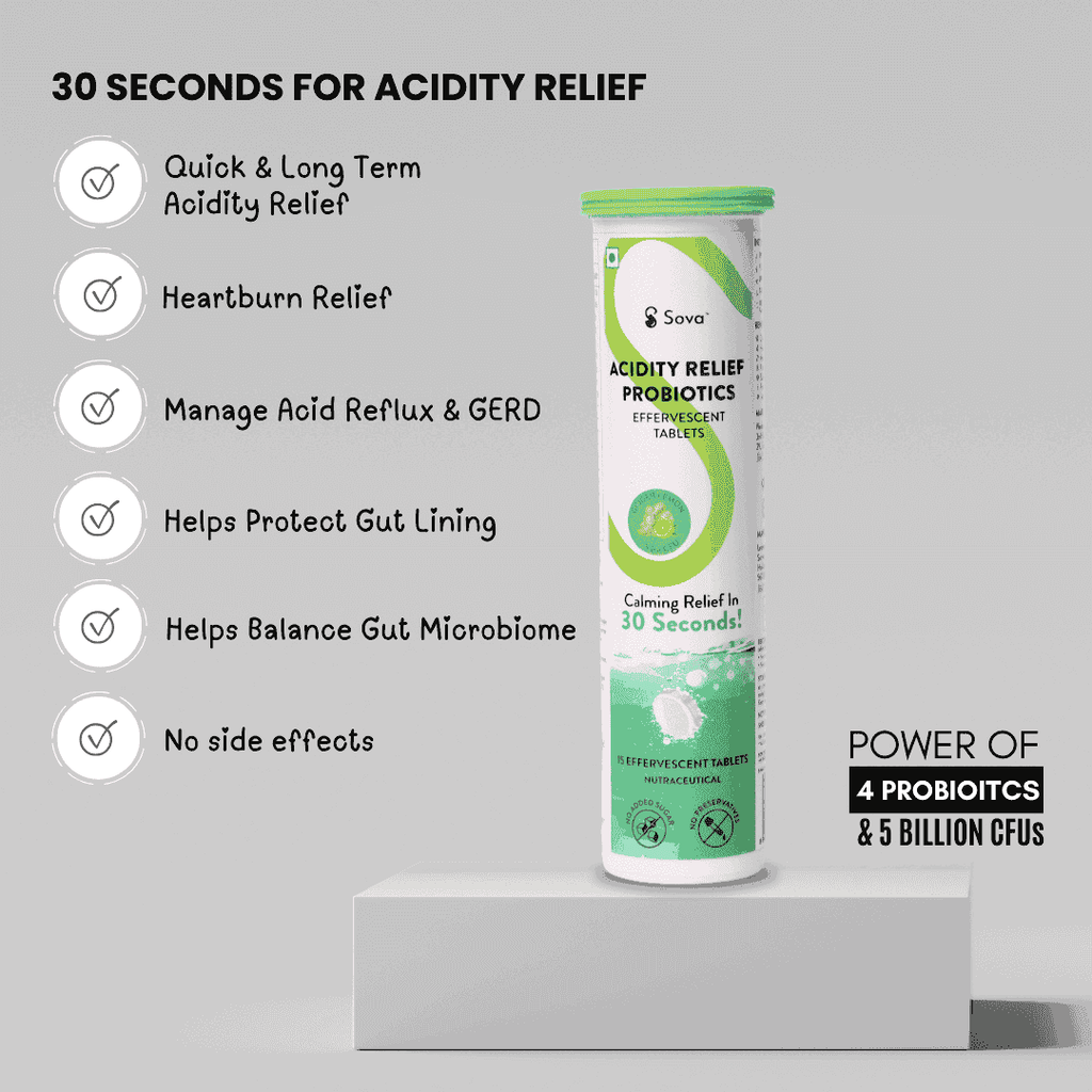 Acidity Relief Probiotics Effervescent Tablet | 30 Seconds Acidity Relief