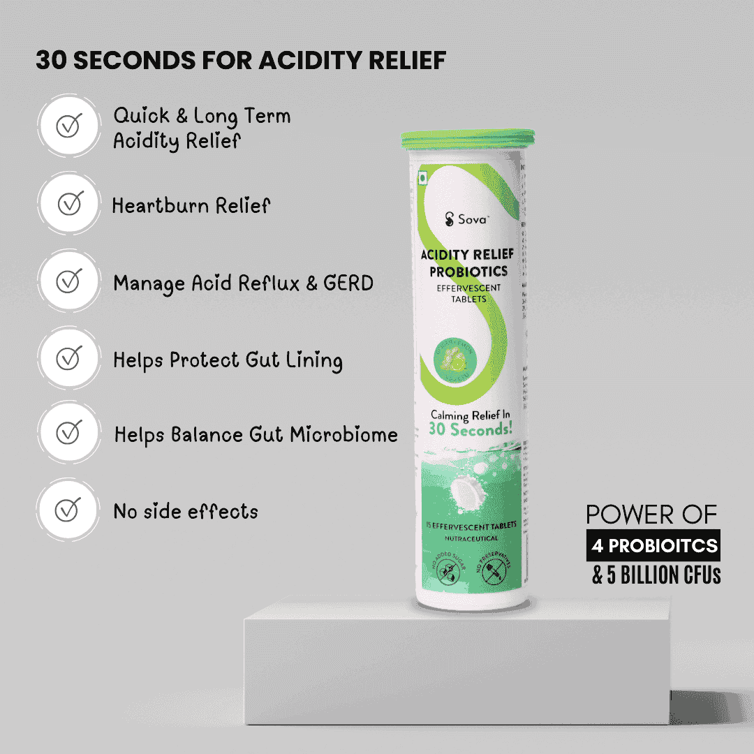 Acidity Relief Probiotics Effervescent Tablet | 30 Seconds Acidity Relief