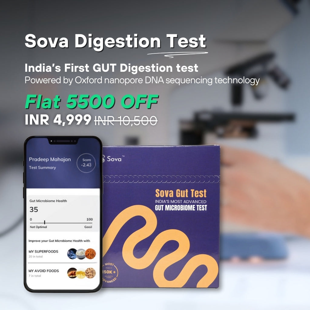 Sova Gut Test for Indigestion | Helps Fix the Root Cause of 20+ Digestive Symptoms